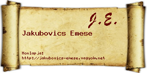 Jakubovics Emese névjegykártya