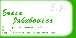emese jakubovics business card